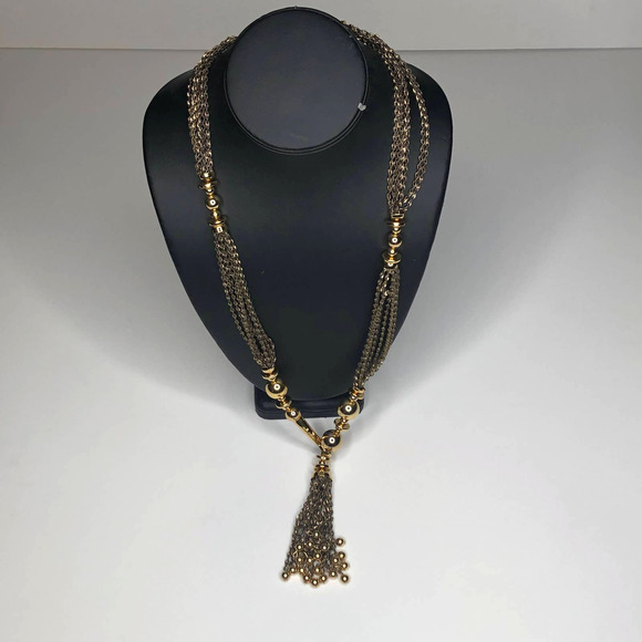 Stella & Dot Necklace Long Gold Tassel - Picture 2 of 4
